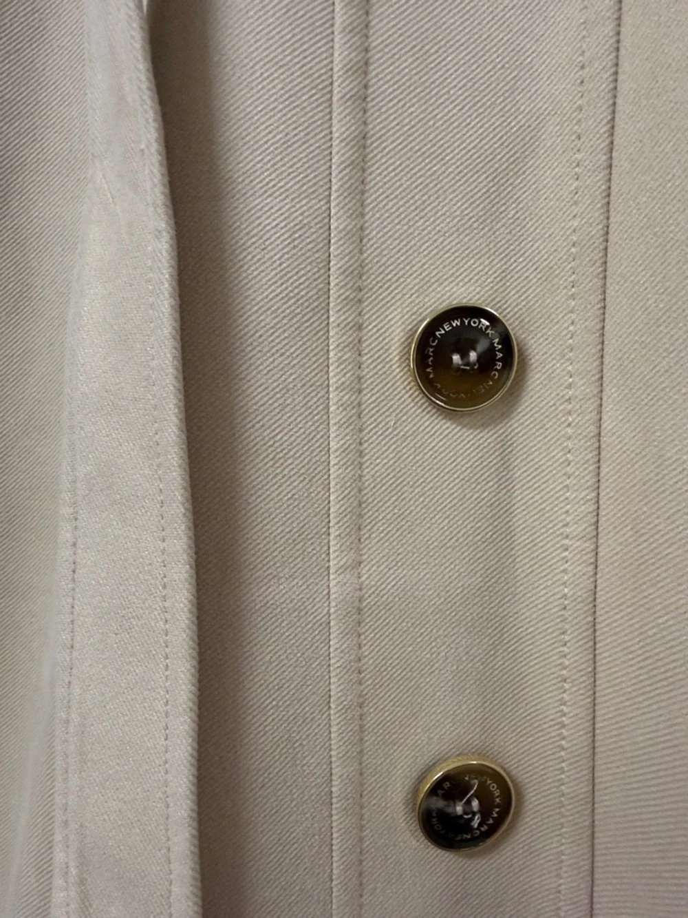 Mid-Rise Beige Button-Front Pencil Skirt with Self-Tie Detail - Picture 3 of 5